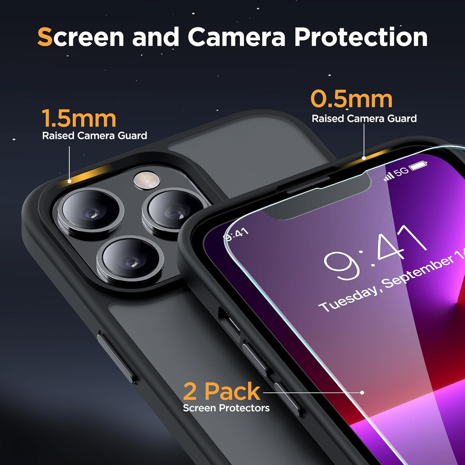 Funda + 2 Vidrios iPhone 13 Pro