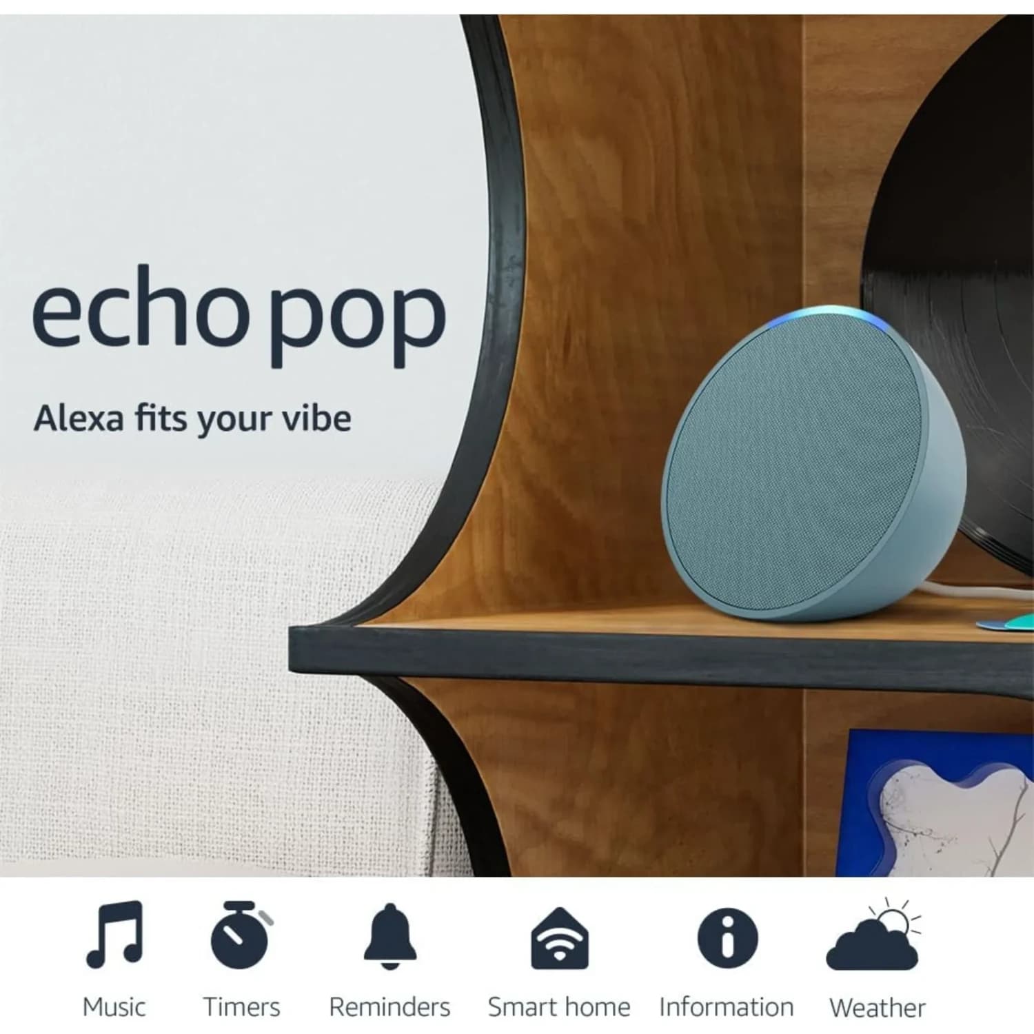 AMAZON ALEXA ECHO POP 1VERDE AZUL